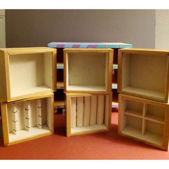 Hand Painted Colorful Six Drawer Wooden Jewelry Box - Picture 6 of 6